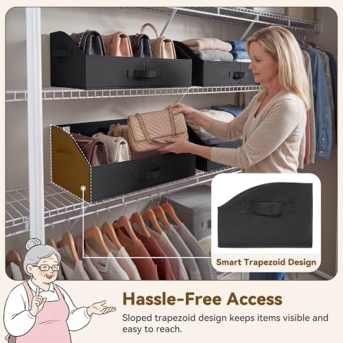 Trapezoid Closet Storage Bins (Black / 19¾"L x 11"W x 7¾"H)