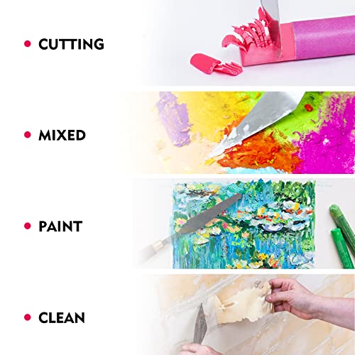 Palette Knife Painting Stainless Steel Spatula Palette Knife Oil Paint Metal Knives Wood Handle (5-Rot)