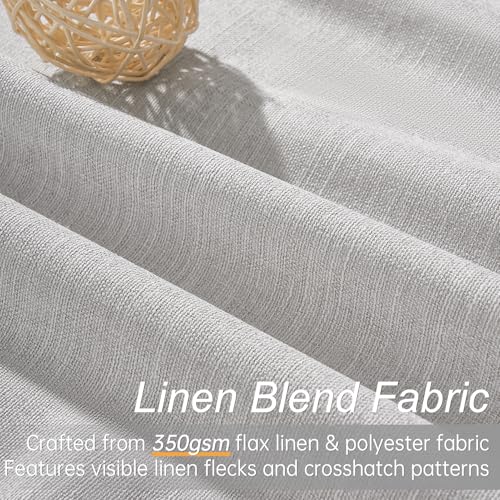 Extra Long 120 Inch Blackout Curtains for Large Window Treatment Modern Farmhouse Linen Drapes Sound Proof Drapes Room Divider Pleat Ceiling Track Burg Bedroom Grey (Grey Beige / 52"W x 120"L (Pack of 2))