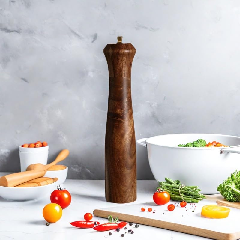 Wooden Salt and Pepper Grinder Set (Acacia Wood 10" 2PCS)
