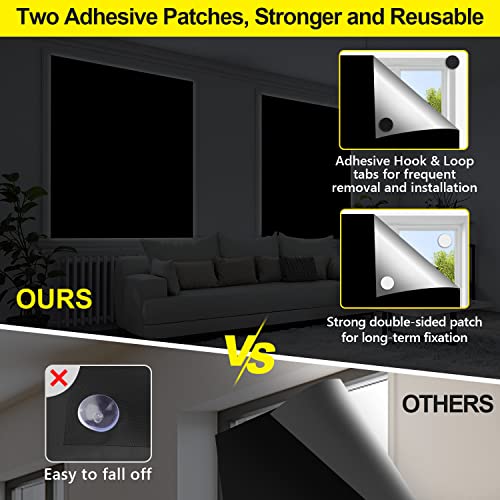 100% Blackout Curtains 2 Pack (Black / 57"W x 118"H (Pack of 2))