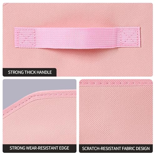 Closet Baskets for Shelves Trapezoid (Pink / Large -3 Pack)