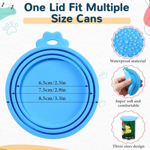 8 Pcs Cat Food Can Covers Lids Set (Blue)
