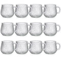 12 Pack Glass Coffee Mugs with Handles (Retro)
