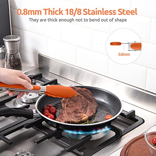 Kitchen Tong for Cooking (Orange / 9 inch)