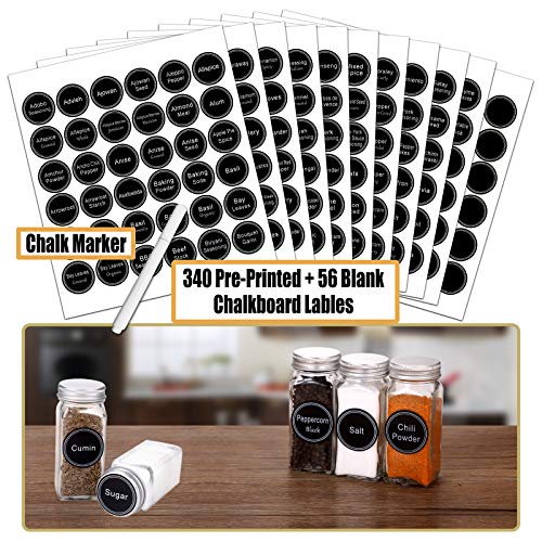 48 Pcs 4 oz Glass Spice Jars with Shaker Lids and 703 Spice Labels