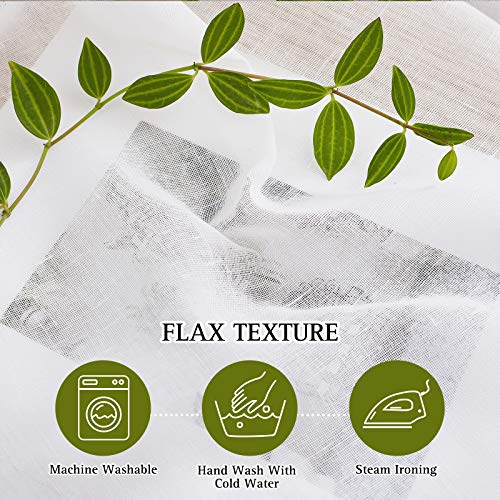 White Sheer Doorway Curtains 80 inches Long (52"W x 80"L (Pack of 2) / White)