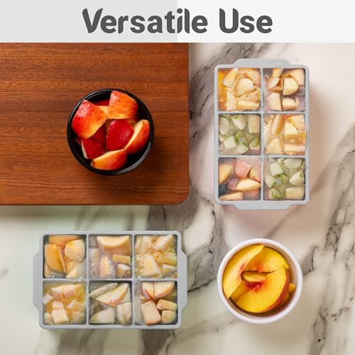 Large Silicone Ice Cube Tray (Light Gray / 2-Pack)