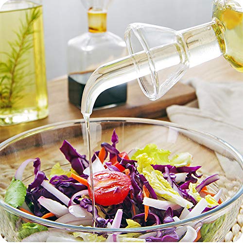 LandHope Oil Bottle Glass Olive Oil Dispenser Bottle Glass Cooking Oil Vinegar Measuring Dispenser With Spout for Kitchen and BBQ (4.2 Ounces)