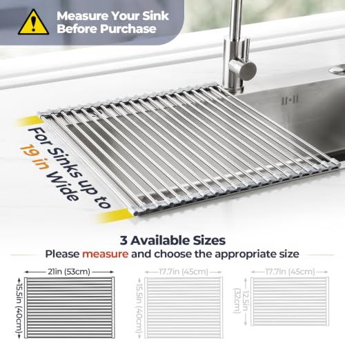 Roll Up Dish Drying Rack Over Sink (Marble / 21 x 15.5 in)