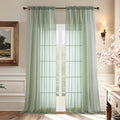 Voile Sheer Sage Green Curtains (59"W x 96"L (Pack of 2) / Sage Green)
