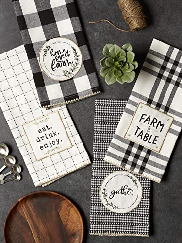 Home Sweet Farmhouse Kitchen Collection (Black / Dishtowel Set, 18x28")