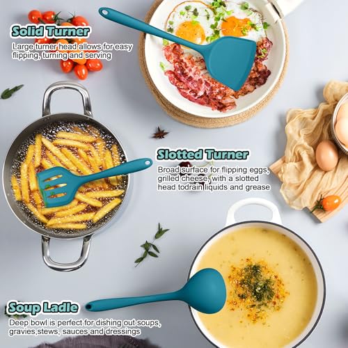Silicone Cooking Utensils Set (Blue)