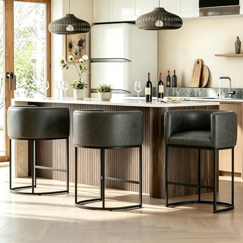 26" H Counter Height Bar Stools Set of 2 (Black / Set of 2)