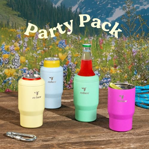 4-in-1 Drink Cooler - 14oz Insulated Bottle & Can Holder - 4 Pack (Leisure Hour / 4 Pack)