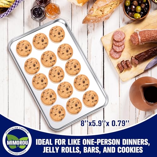 12 Pcs Stainless Steel Baking Sheet Cookie Pans (8 x 5.9 inches)