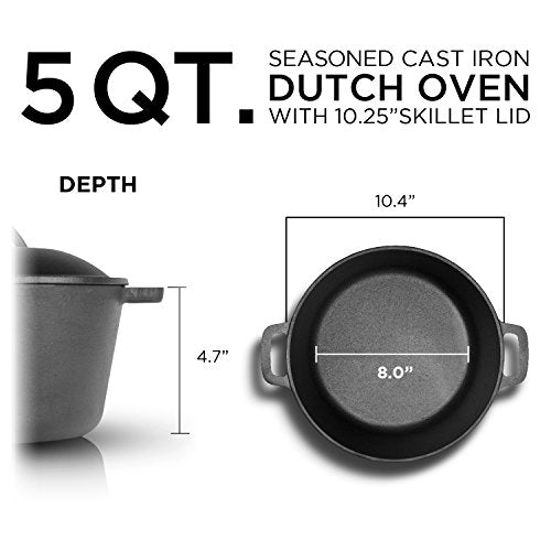 5 Qt. Dutch Oven with Lid (5 Quart with Dome Lid)