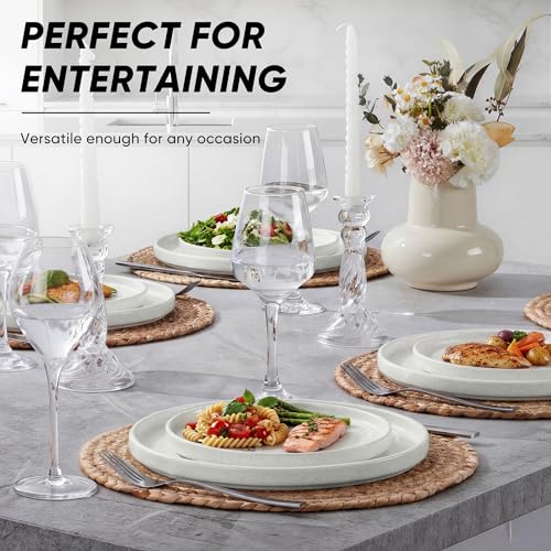 7.9 Inch Ceramic Dinner Plates (Speckled White / 7.9'')