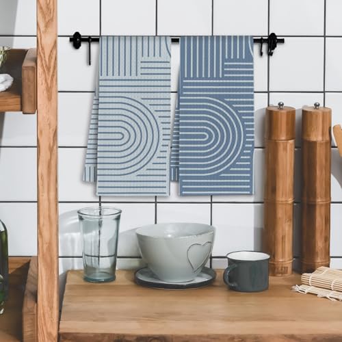 Abstract Boho Blue Kitchen Towels (Blue / Casual)