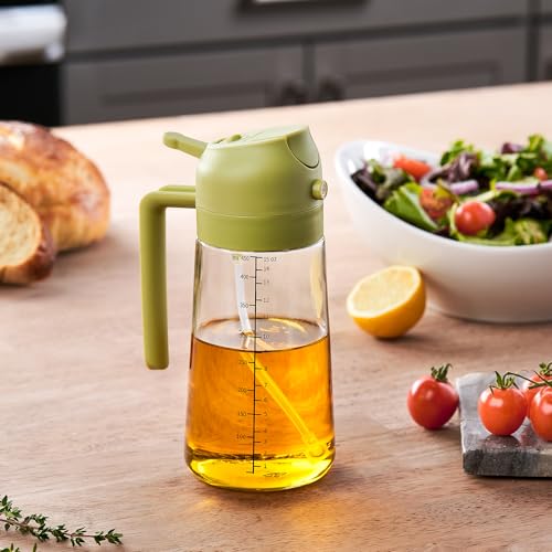 16 oz Glass Olive Oil Sprayer for Cooking (Green)