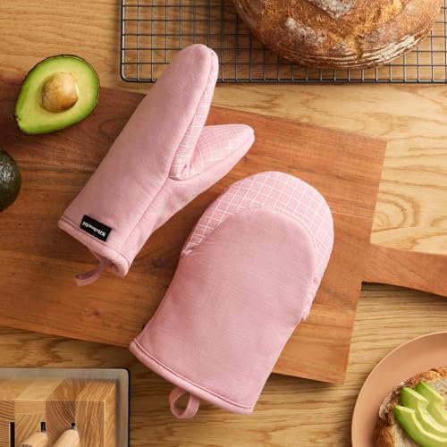 Gourmet Series Gridlines Mini Oven Mitts 2 (Dried Rose)