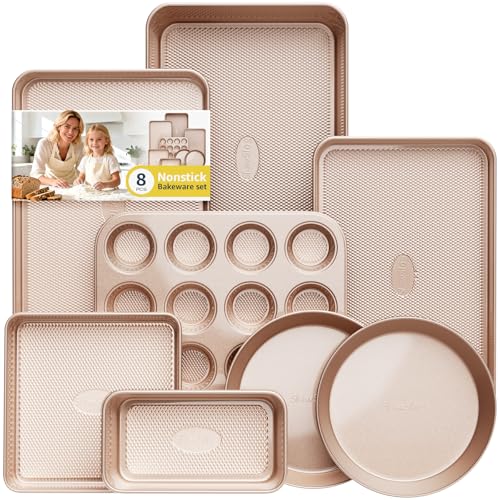Baking Pans Set 8 (Champagne Gold / 8PCS)
