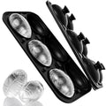 Silicone Large Ice Cube Tray (Black / 6 Pack Large Ice Cubes)