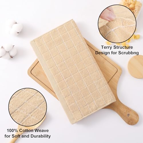 100% Cotton Terry Kitchen Dish Cloths (Apricot / 12 X 12 - 8 Pack)