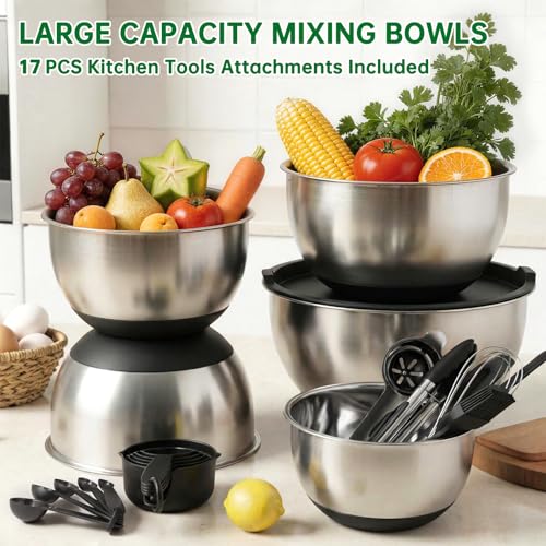 Mixing Bowls with Airtight Lids (Black)