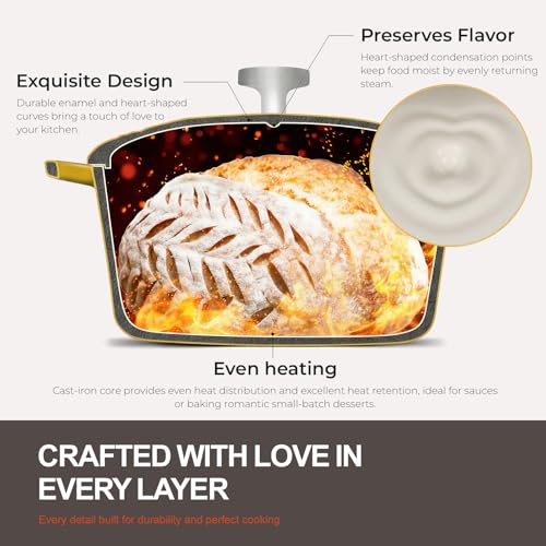 Enameled Cast Iron Dutch Oven (Goose Yellow / 2 Quarts)