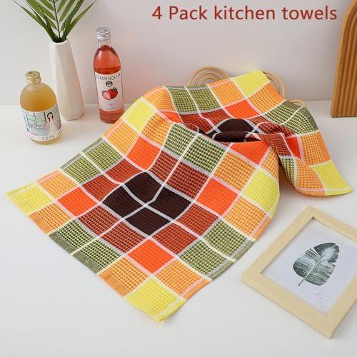 Bright Large Kitchen Towels (Orange)