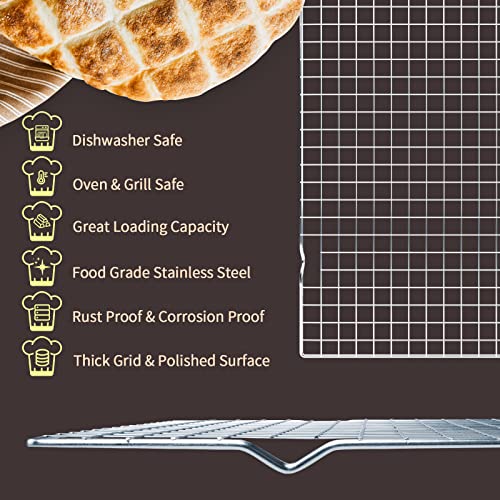 Cooling Rack for Cooking and Baking (Silver / 16"x10"-1PC)