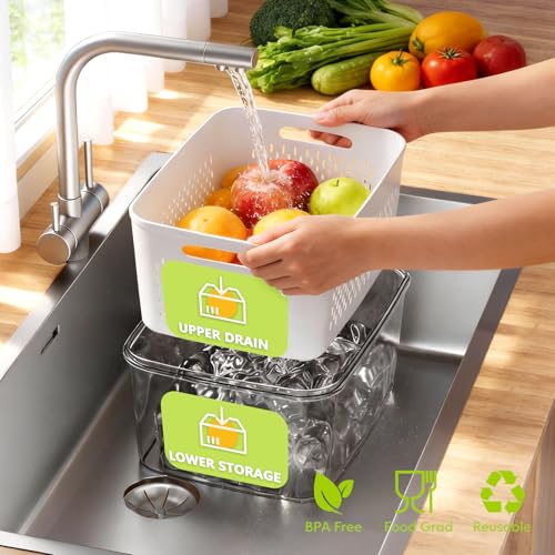 6 PCS Fruit Storage Containers for Fridge with 6 Removable Colanders (6 Pack)