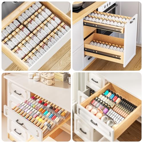 Clear Spice Drawer Organizer (Clear / 8 Packs)