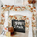 Neutral Fall Garland for Mantle Fireplace (9FT)