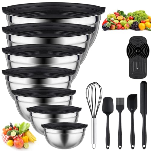 Mixing Bowls with Lids Set (Black)