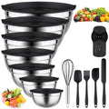 Mixing Bowls with Lids Set (Black)