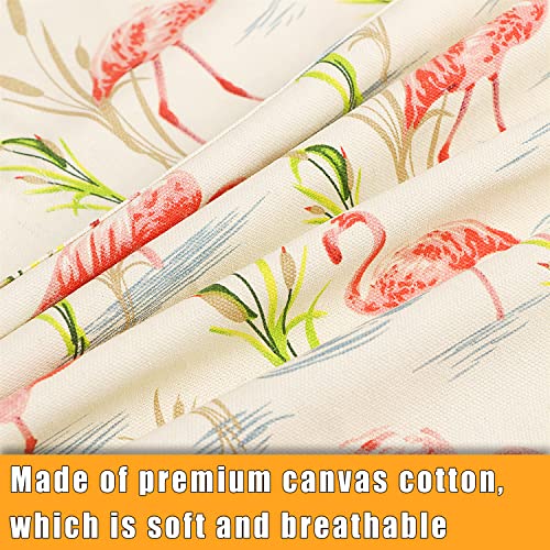 Extra Large Canvas Cotton Apron for Men & Women (Flamingo)