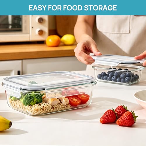 Glass Food Storage Containers (Grey / 2pk35oz+12.5oz)