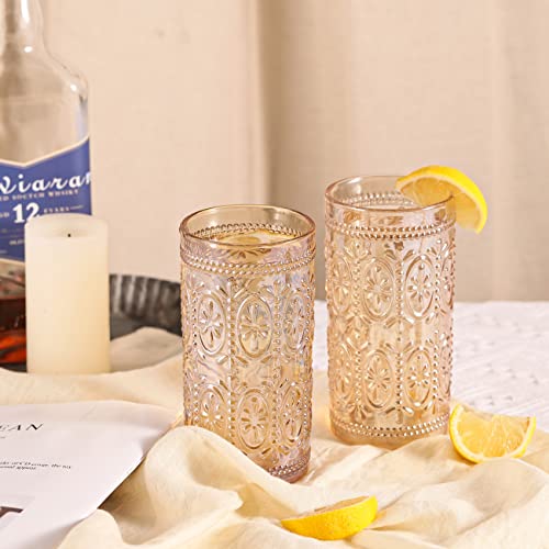 Amber Drinking Glasses (Amber / 4Pack 12oz)