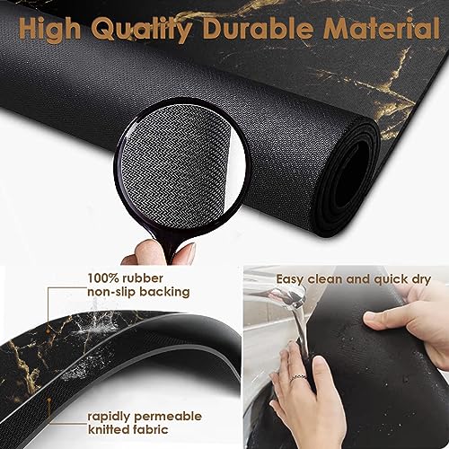 Coffee Mat for Countertops (Marble Black Gold)