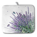 Purple Lavender Dish Drying Mat for Kitchen Counter Spring Summer Floral Microfiber Dish Drainer Mats Green Leaves Butterfly Absorbent Reversible Dish Drainer Rack Mat 16x18 Inch (Lavender / 16" x 18")
