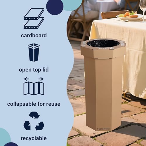 Fleur 25 Gal Trash Can Bin (Brown)