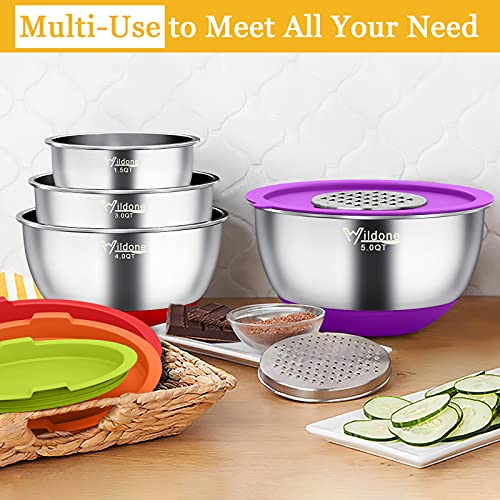 Mixing Bowls with Airtight Lids (Multicolor)