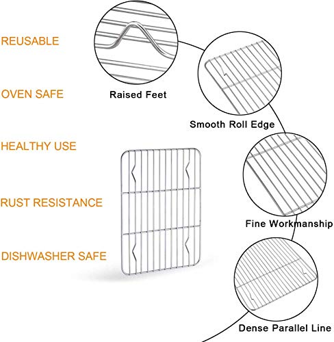 Toaster Oven Pan with Cooling Rack (10.4 x 8.1 x 1 inch)