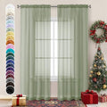 Sage Green Sheer Curtains 84 inches Long 2 Panels (Sage Green / 42"W x 84"L (Pack of 2))