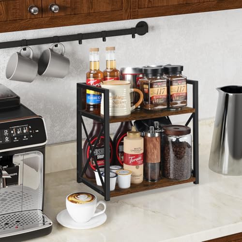 Countertop Shelf Organizer (Rustic Brown Medium)