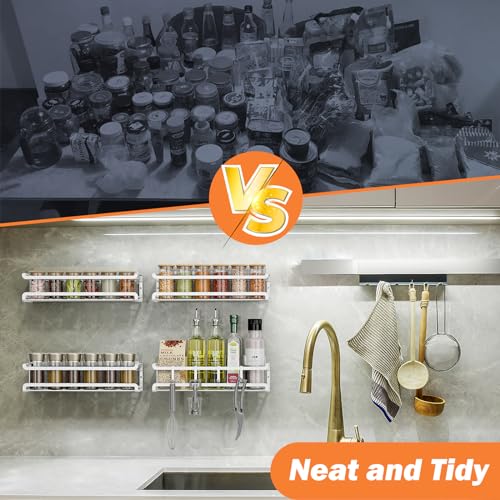Spice Rack Wall Mounted 2 Pack (2Pack / White)