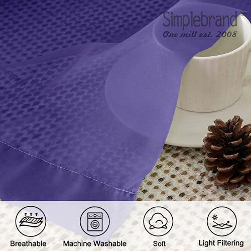 Purple Short Sheer Curtains 45 Inch Length for Small Windows (Purple / 42"W x 45"L (Pack of 2))