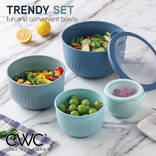 Prep Bowls with Lids (Blue / 12 Piece Set - Deep Bowls)
